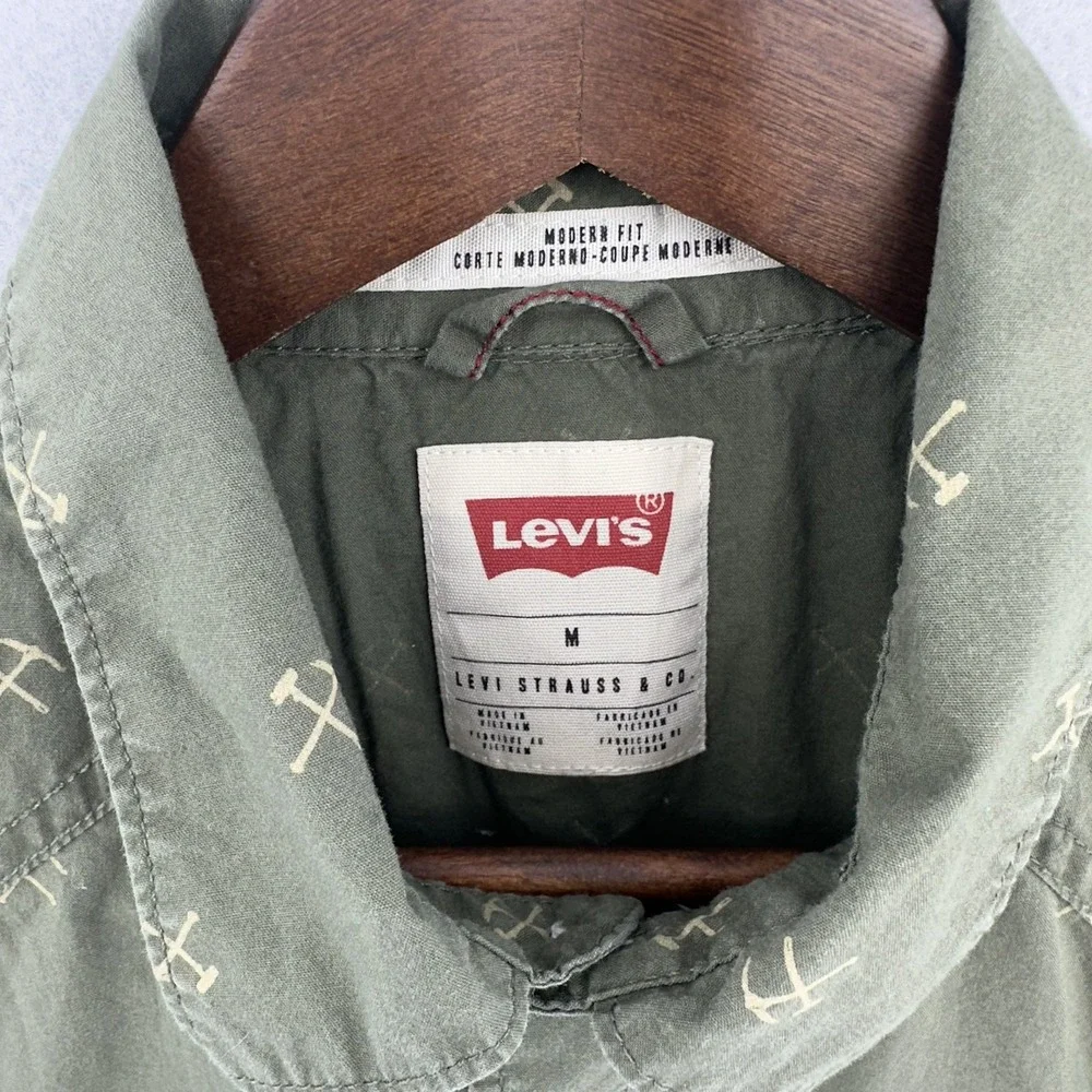 2013 Levis Western Gold Rush 49er Pick Axe Pearl Snap Button Up Shirt SZ M RARE!
